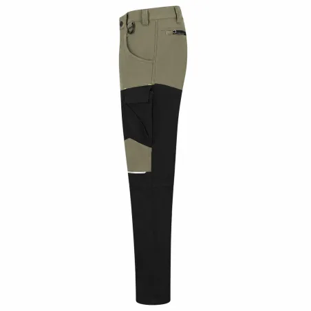 Pack 2 Pantalons Travail Oak Kaki/Noir Extensible 4 Sens 