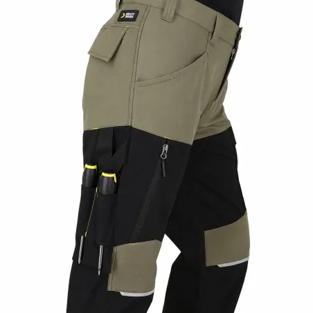 Pack 2 Pantalons Travail Oak Kaki/Noir Extensible 4 Sens 