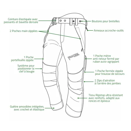 Pantalon Francital Iraty élastiqué 5 poches