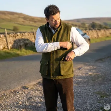 Gilet Walker and Hawkes Barington Shooting Vert Laine