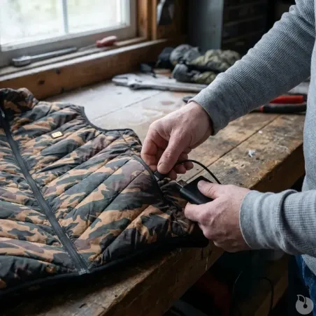 Gilet chauffant fibre polyester et carbone camo CE taille 2XL