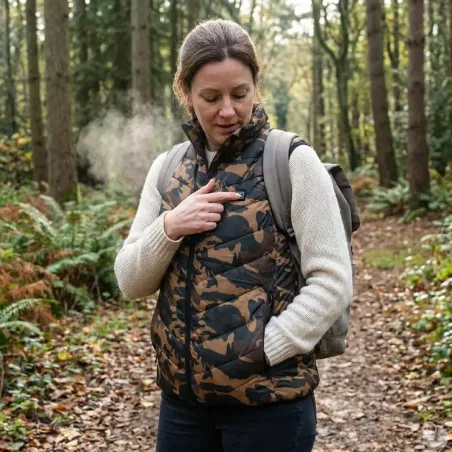 Gilet chauffant fibre polyester et carbone camo CE taille 2XL