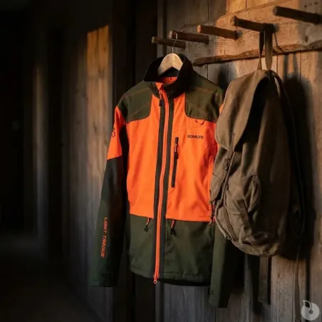 Veste Light Traque Orange Somlys - Chasse Légère Haute Visibilité