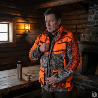 Veste de poste à capuche Warm Hunt 4 chaude camo orange M à 3XL