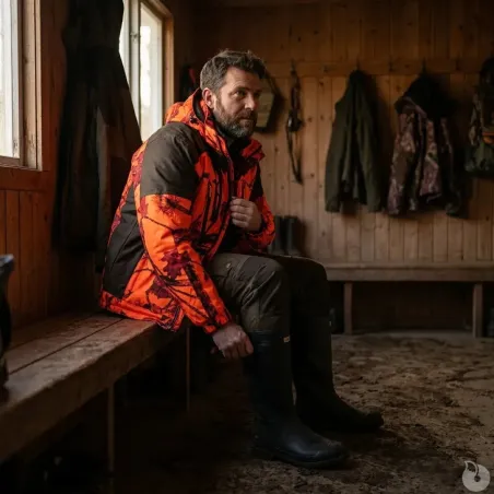 Veste de chasse softshell SL TEX orange camo
