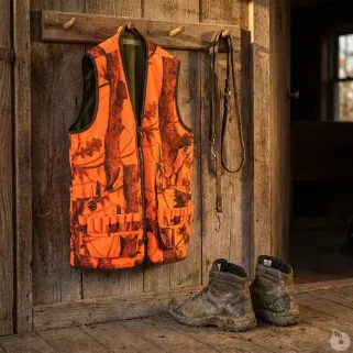 Gilet réversible Savane polyester coton kaki orange M à 4XL