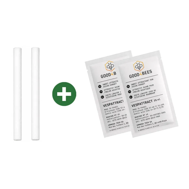 Kit recharge pièges frelons asiatique 2 cotons + 2 attractifs