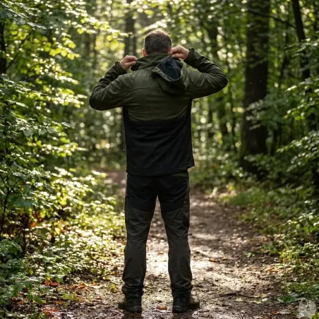Veste Softshell Tralnor 3 couches déperlante capuche amovible