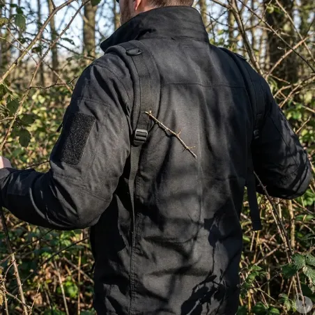 Veste courte Fighter noire 8 poches zip coton polyester noir M à 3XL