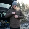 Parka réversible col montant polyester marron/bleu marine M à 2XL