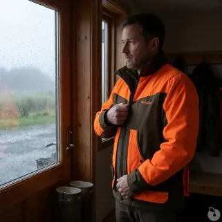 Veste Treeland Ouverture déperlante orange marron S à 3XL
