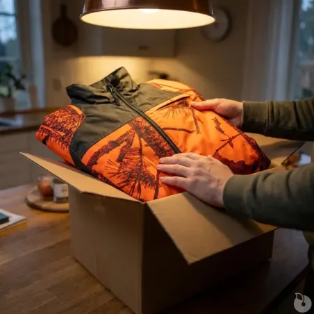 Veste Treeland Maquisard orange camo forest M à 3XL