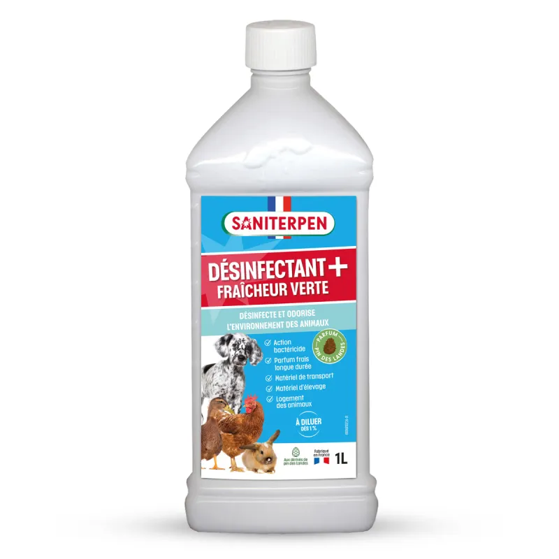 Désinfectant Plus liquide 1 L - Homologué - odeur pin Saniterpen 