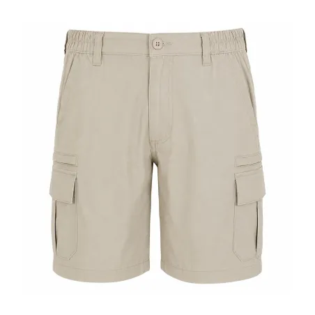 Short Valley beige 65% polyester 35% coton cargo multi-poches