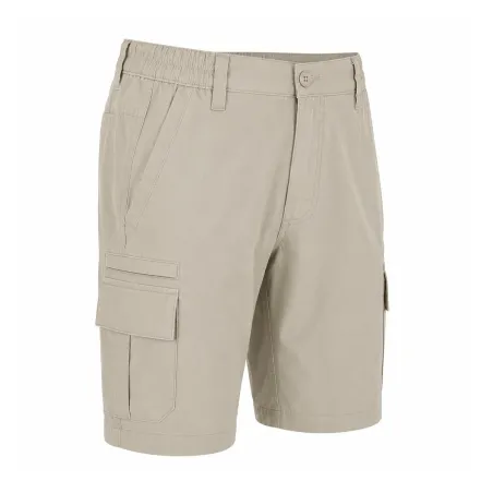 Short Valley beige 65% polyester 35% coton cargo multi-poches