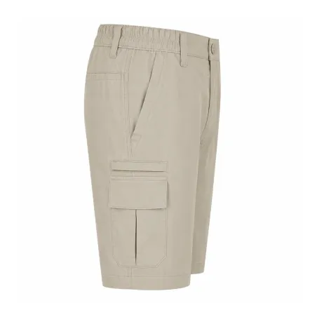 Short Valley beige 65% polyester 35% coton cargo multi-poches