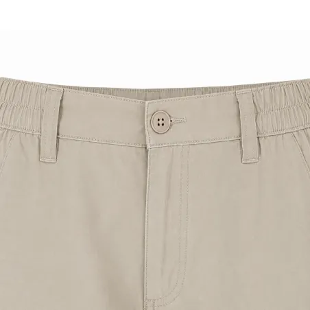 Short Valley beige 65% polyester 35% coton cargo multi-poches