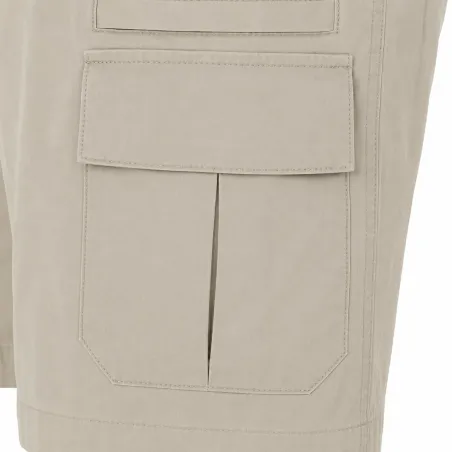 Short Valley beige 65% polyester 35% coton cargo multi-poches