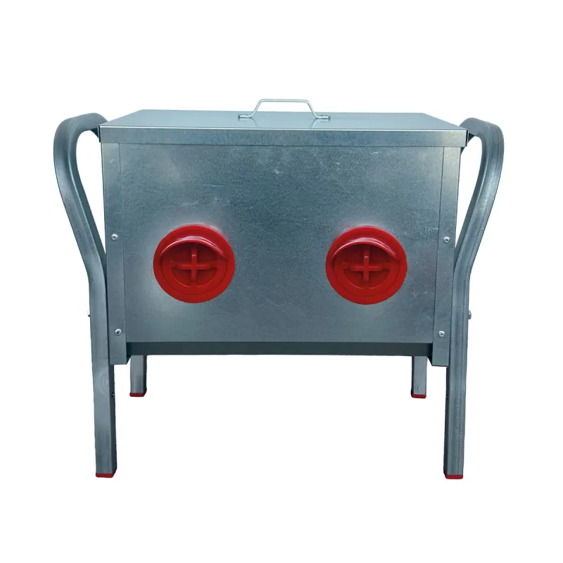 Mangeoire Galvanisée 4 Entrées - Capacité 15 kg pour Élevage Avicole