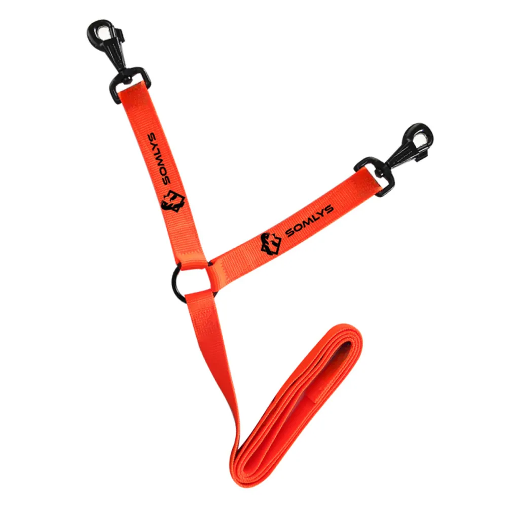 Laisse accouplée pour deux chiens orange 3 cm x 1,50 m