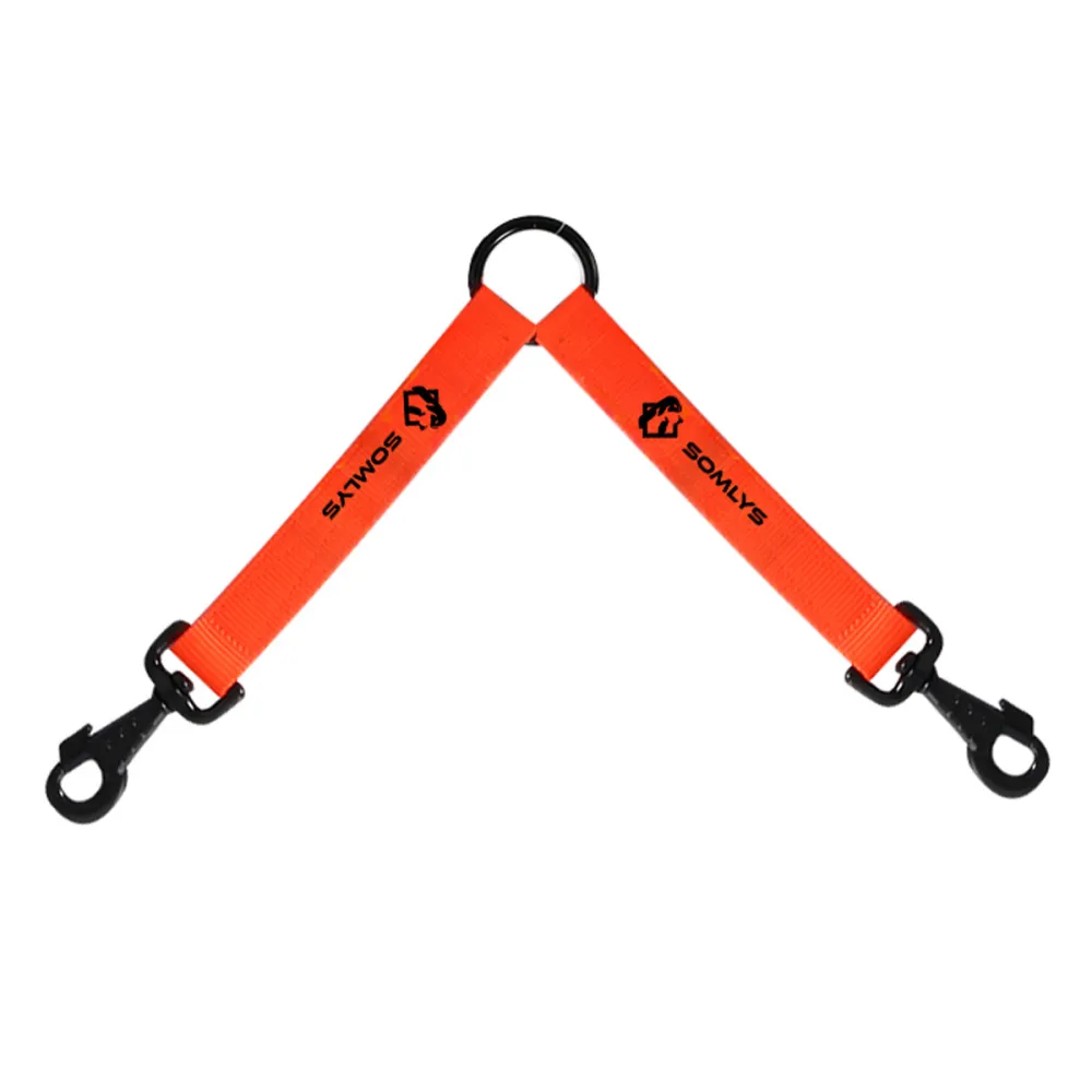 Laisse accouplée pour 2 chiens orange