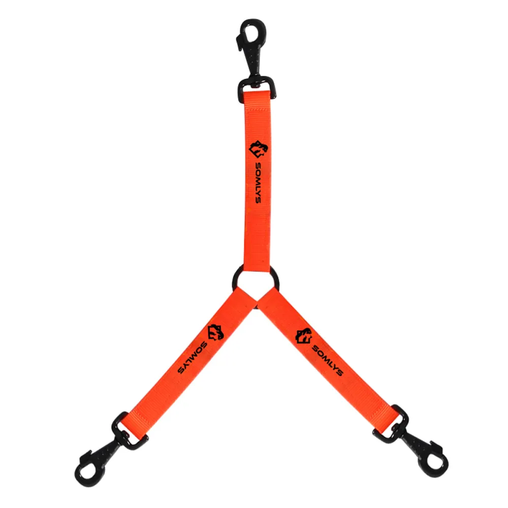 Laisse accouplée triple pour chiens orange