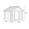 Niche chien en bois toit type chalet madrier toit PVC taille M : 86 x 76 x 70 cm