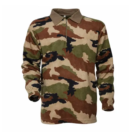 Chemise F1 Polaire Camo Polyester 220g/m² Col Zippé Coton