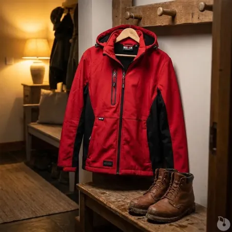 Veste Softshell Trystan Rouge/Noir Herock M à 3XL – Chaude & résistante