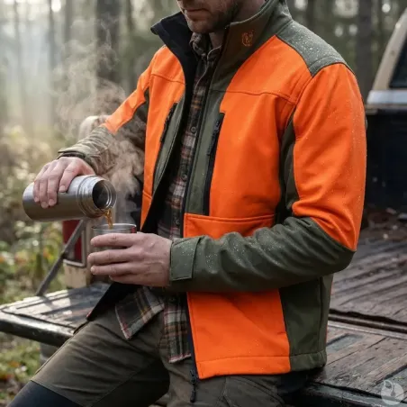 Veste Francital Softshell Chambaran Orange manches amovibles norme NF S 74-567