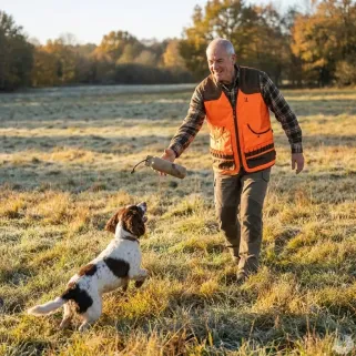 Gilet Percussion Savane haute visibilité avec carnier