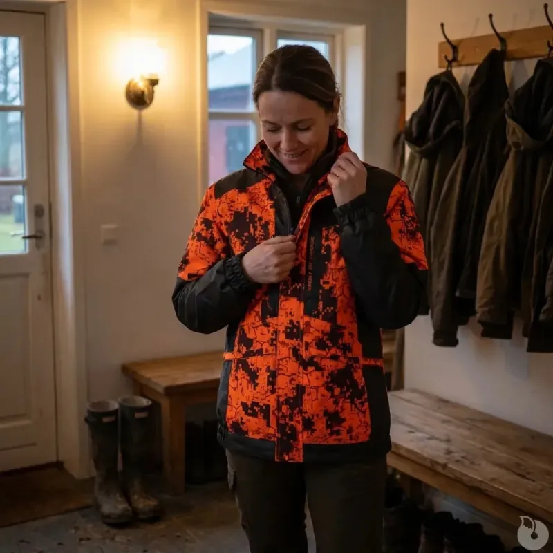 Veste traque femme Spirit polyester digital camo orange XS à 2XL