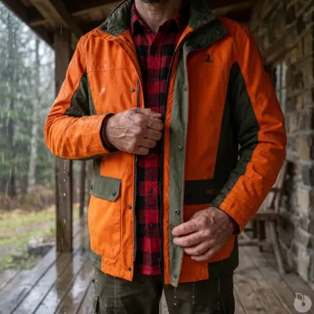 Veste Renfort à capuche imperméable polyester orange S à 4XL
