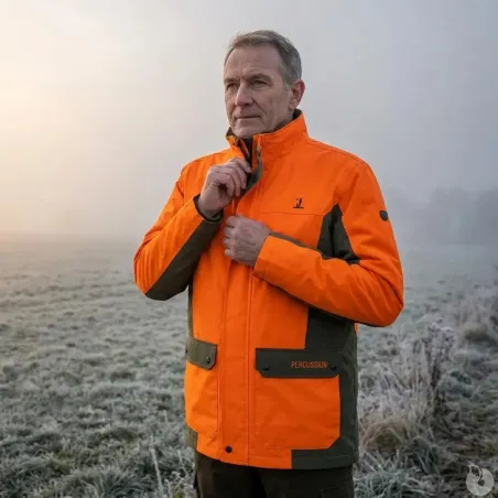 Veste Renfort à capuche imperméable polyester orange S à 4XL