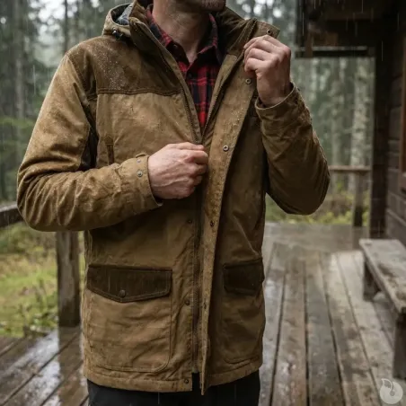 Veste Rambouillet imperméable polyester bicolore marron XL à 3XL