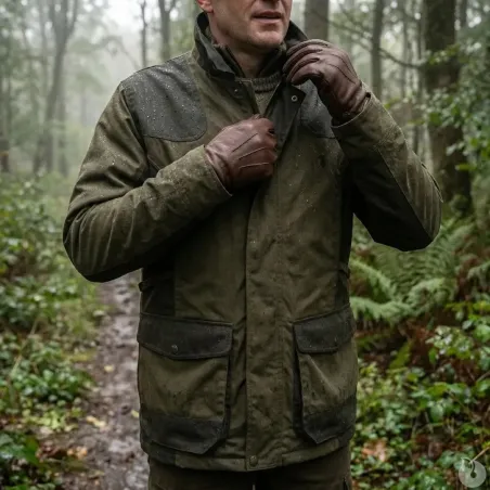 Veste de chasse Tradition 8 poches polyester coton kaki M à 4XL