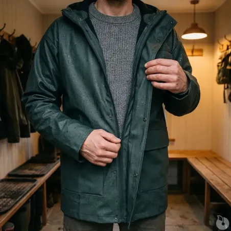 Veste imperméable EN 13688 polyuréthane PVC kaki foncé M à 3XL