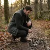 Gilet Winchester Vert Coton Ciré Imperméable 4 Poches Col Velours