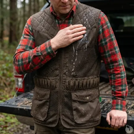 Gilet Treeland marron déperlant 20 cartouchières