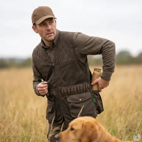Gilet Treeland marron déperlant 20 cartouchières