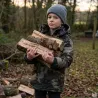 Parka matelassée capuche 4 poches polyester coton camo 6 à 16 ans