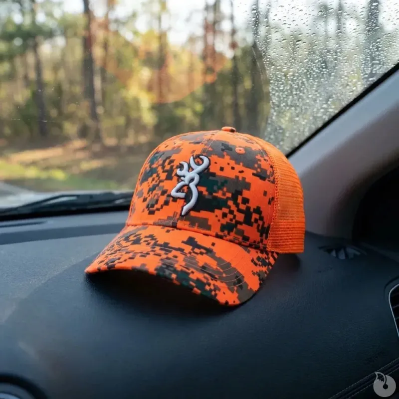 Casquette chasse digi blaze coton polyester orange noir