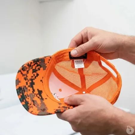 Casquette chasse digi blaze coton polyester orange noir