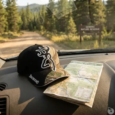 Casquette Big Buckmark coton noir camo forest taille unique