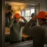 Casquette confort brodé sanglier tissu respirant orange