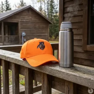 Casquette confort brodé sanglier tissu respirant orange