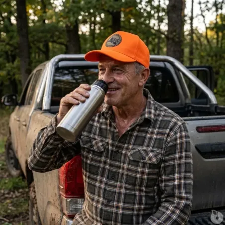 Casquette réglable visière pré corubée sanglier coton orange