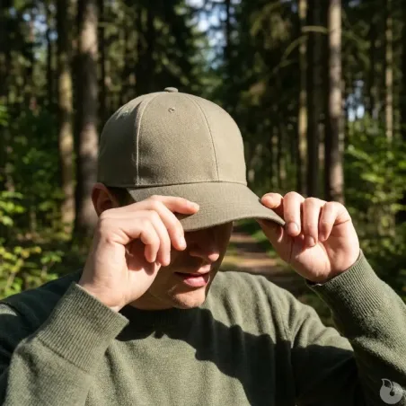 Casquette visière rigide velcro coton verte taille unique