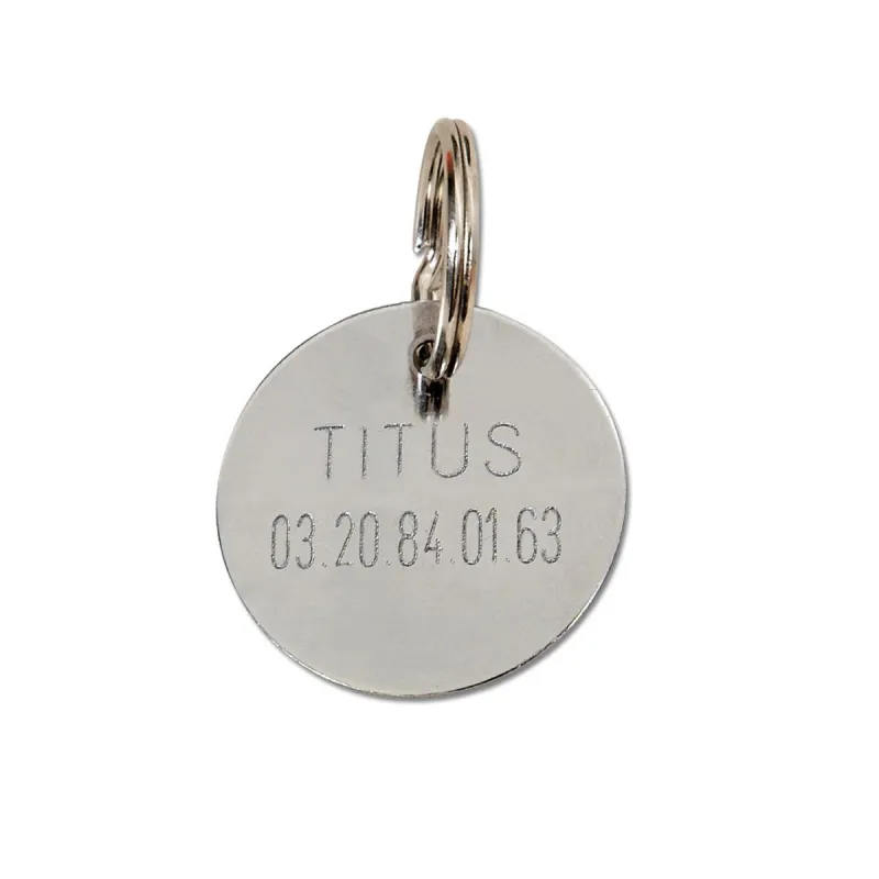 Médaille à graver en métal diamètre 26 mm nickelée