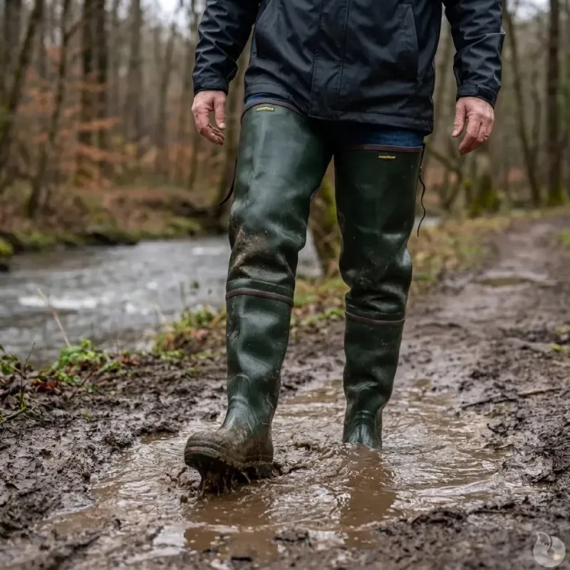 Cuissardes robustes caoutchouc doublé néoprène 3mm vert 39 à 47